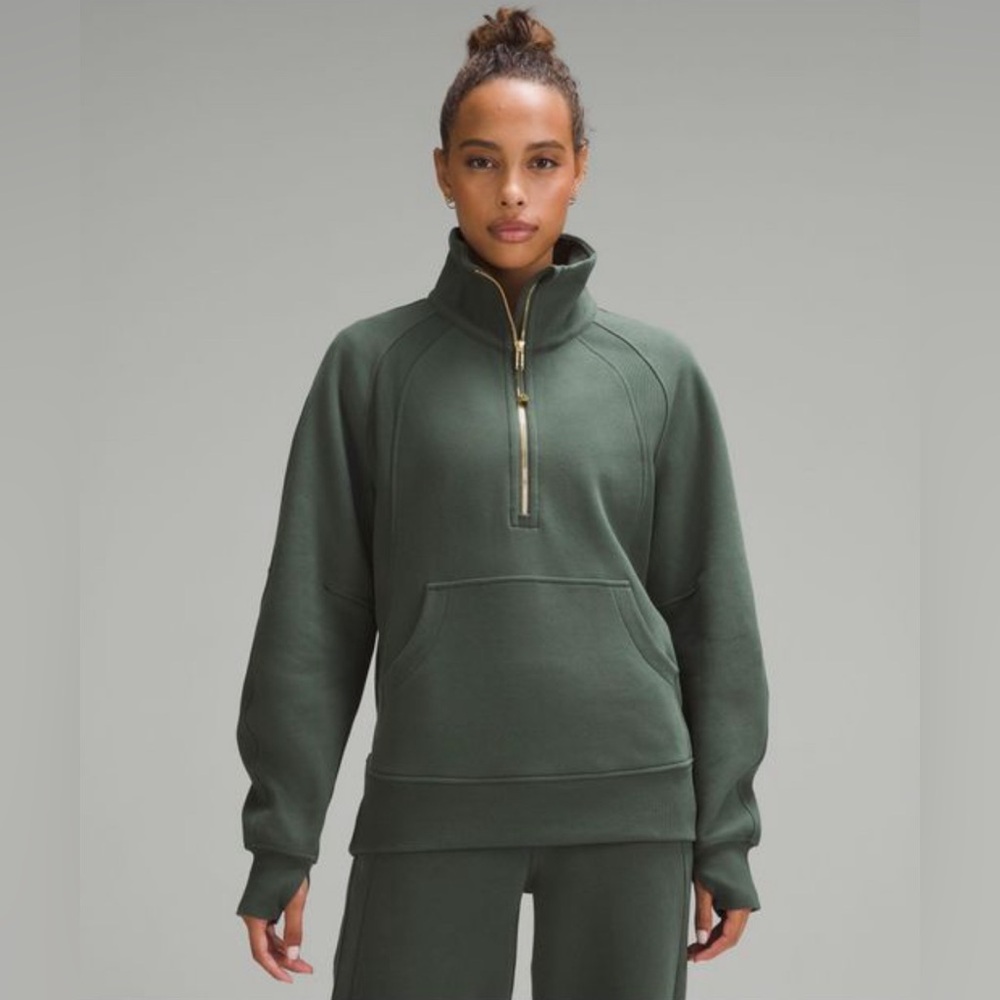lululemon athletica Olive Green Half-Zip Pullover Sweatshirt